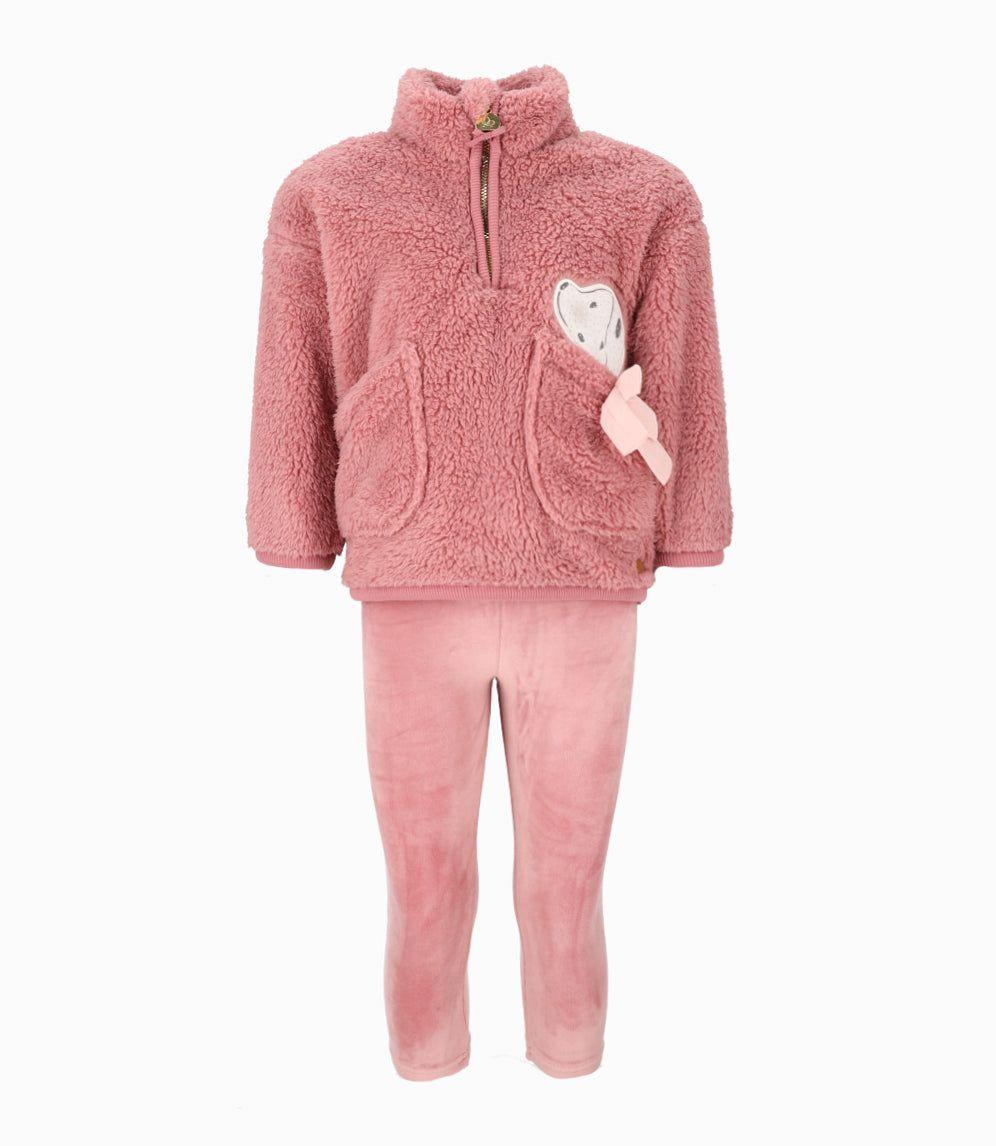 Conjunto niña de polar y calzas coral Limonada-0