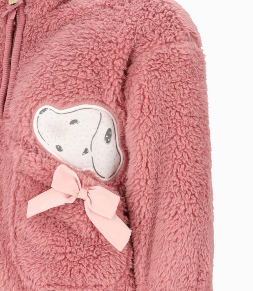 Conjunto niña de polar y calzas coral Limonada-2