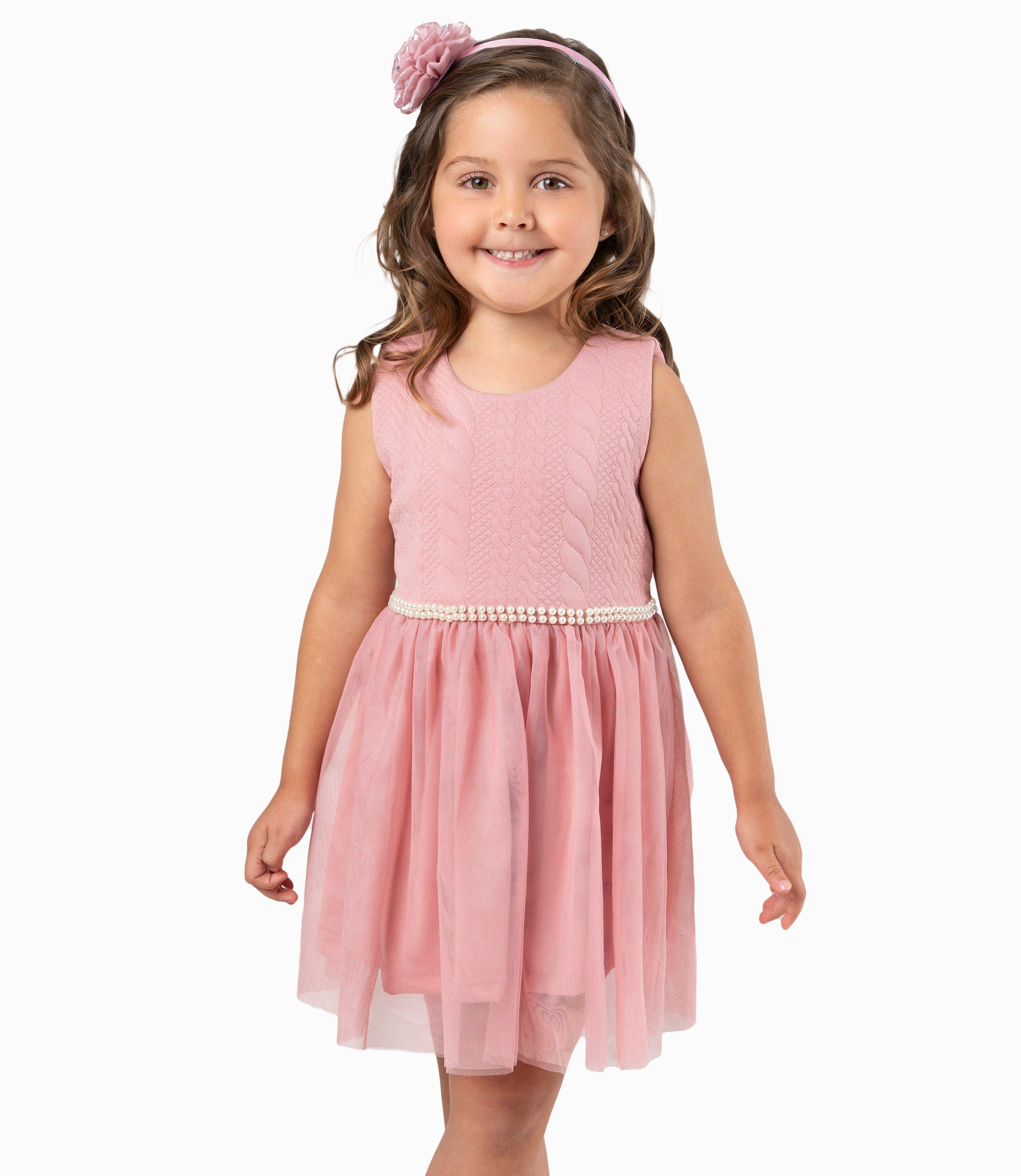 Conjunto niña de abrigo y vestido palo rosa Limonada-1