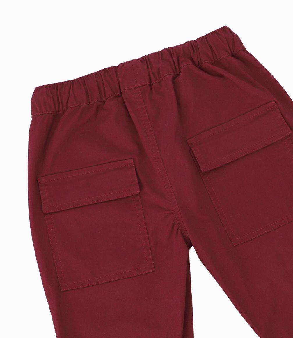 Pantalón Niño Cargo Black and Blue Burdeo-3