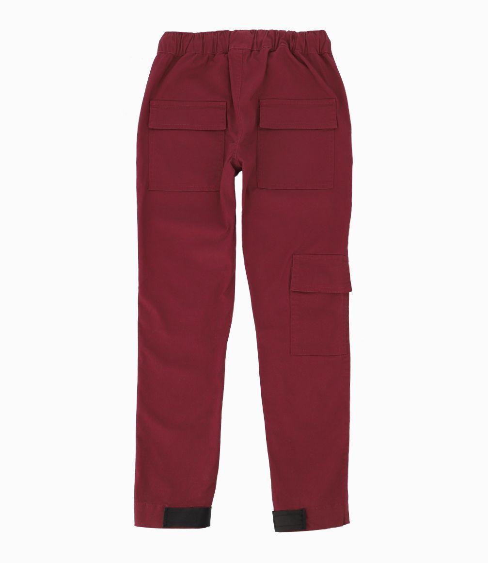 Pantalón Niño Cargo Black and Blue Burdeo-2