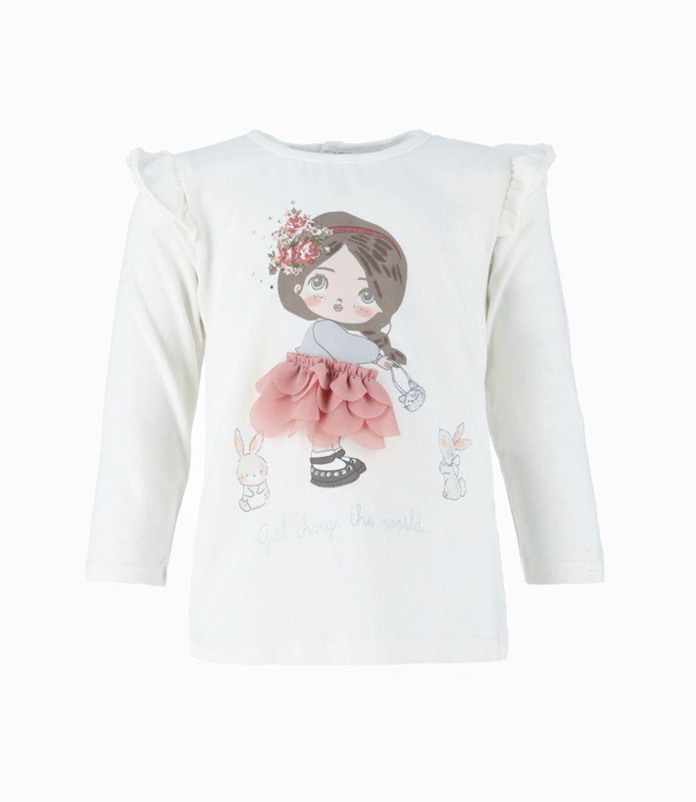 Polera bebé con vuelos blanco Limonada-0