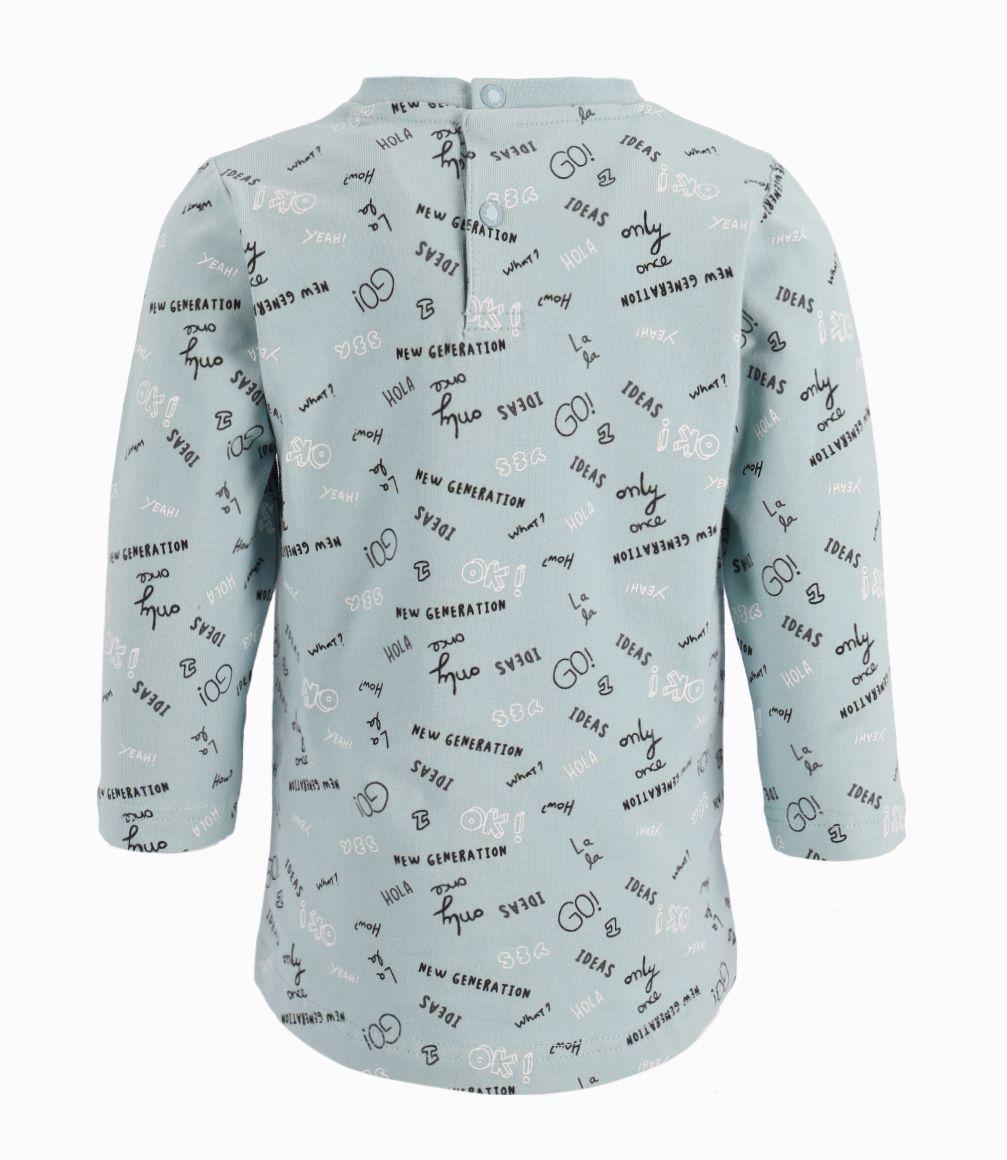 Polera Bebé Niño Estampada Con Bosillo B&B Celeste-2