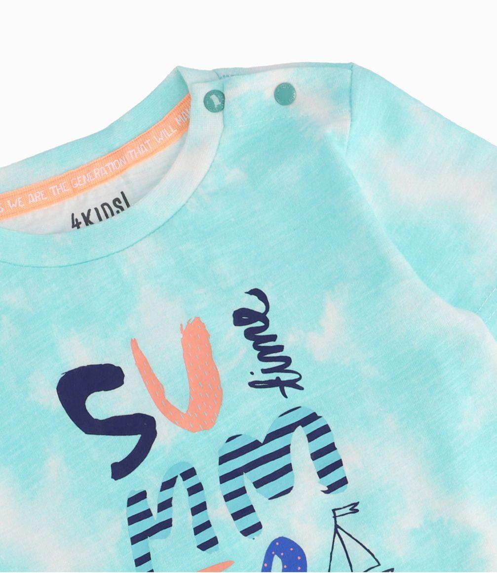 Polera Con Estampado Bebé Niño Turquesa 4 Kids-2