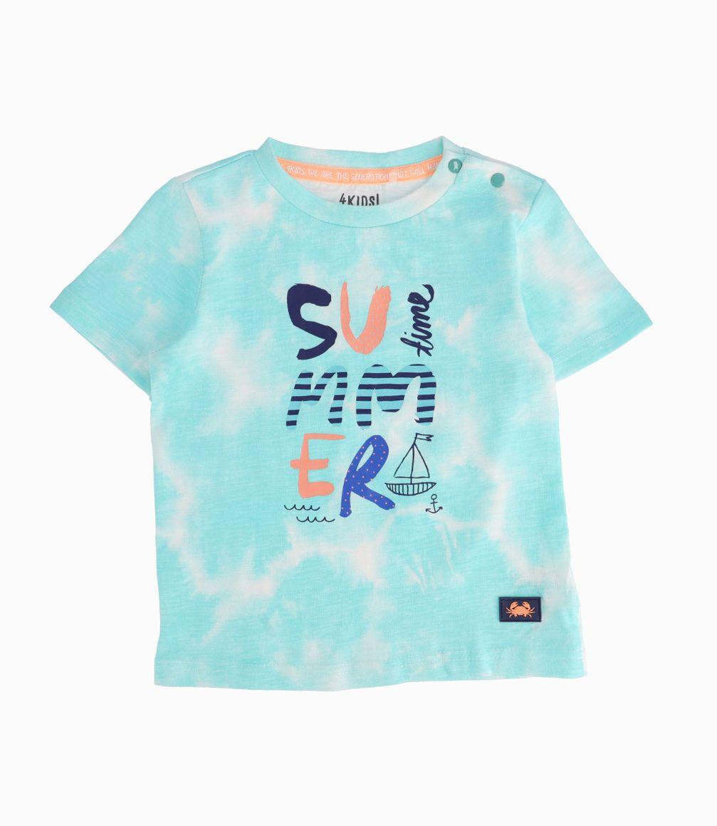Polera Con Estampado Bebé Niño Turquesa 4 Kids-0