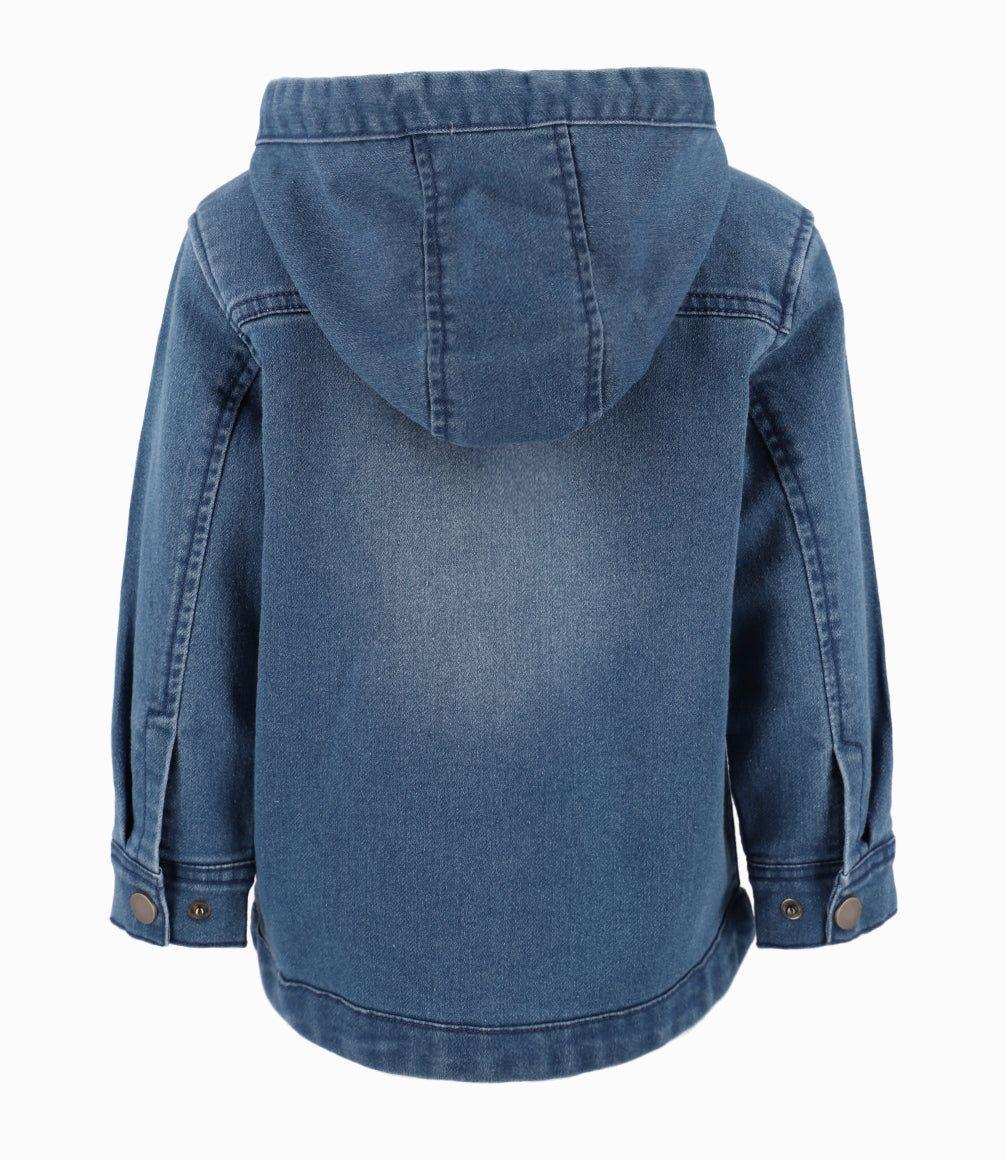 Camisa Bebé Niño Con Gorro Denim Azul-4
