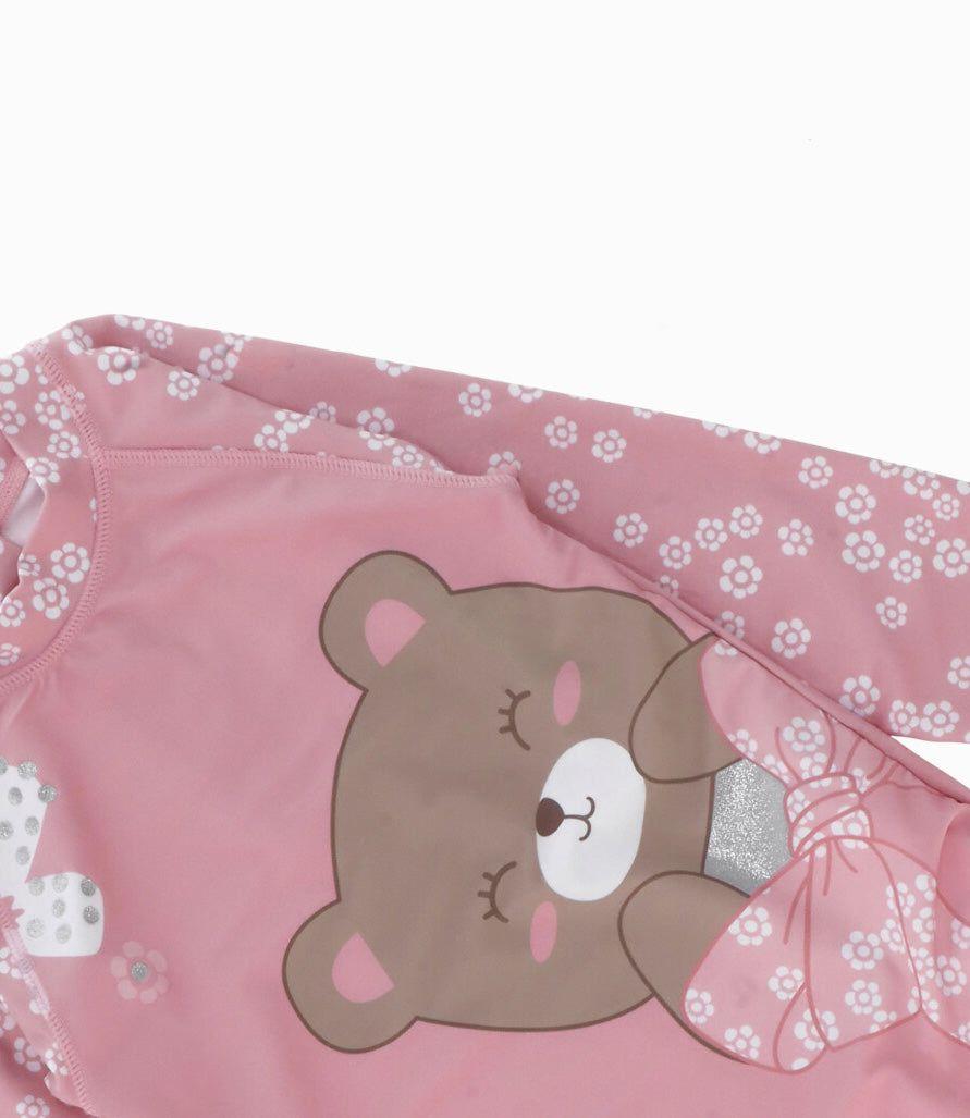 Traje de baño niña con osito rosado Limonada-2
