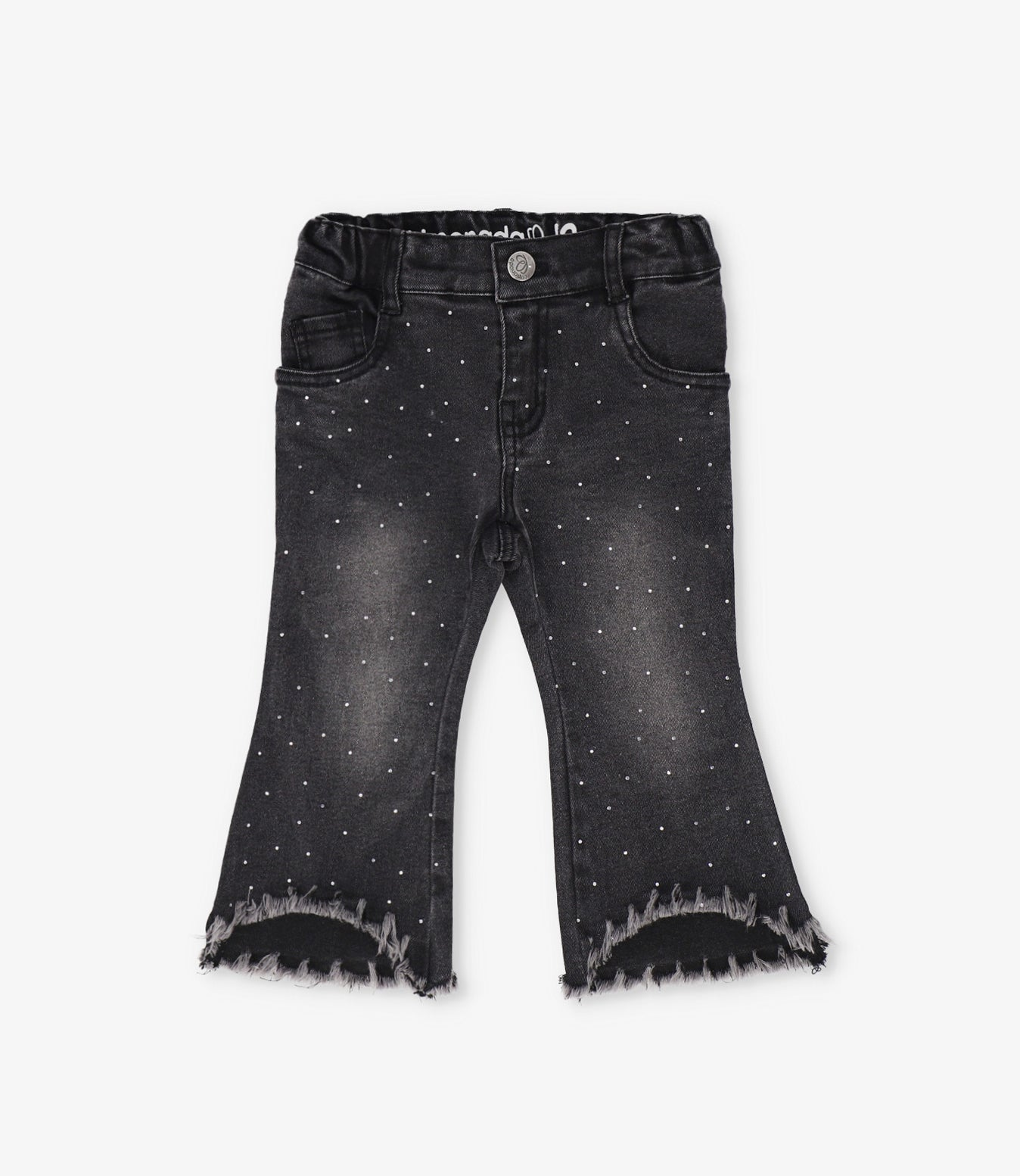 Jeans bebé con flores denim gris Limonada-0