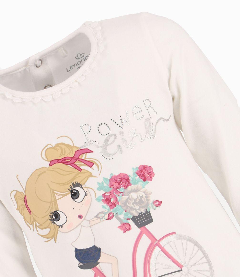 Polera Con Lazos Laterales Bebé Niña Algodón Crudo Limonada-1