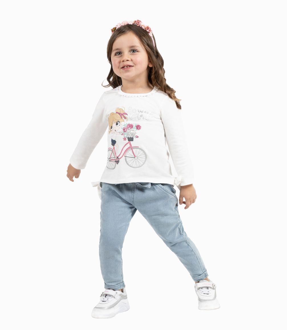 Polera Con Lazos Laterales Bebé Niña Algodón Crudo Limonada-2
