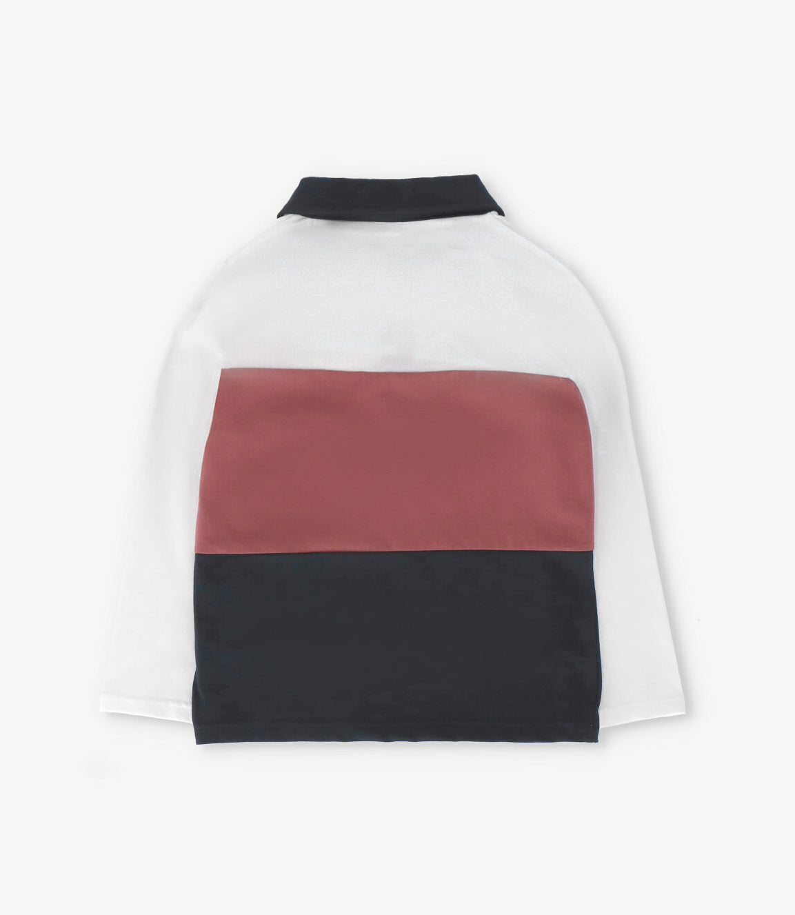 Polera manga larga niño con cuello crudo Black and blue-2