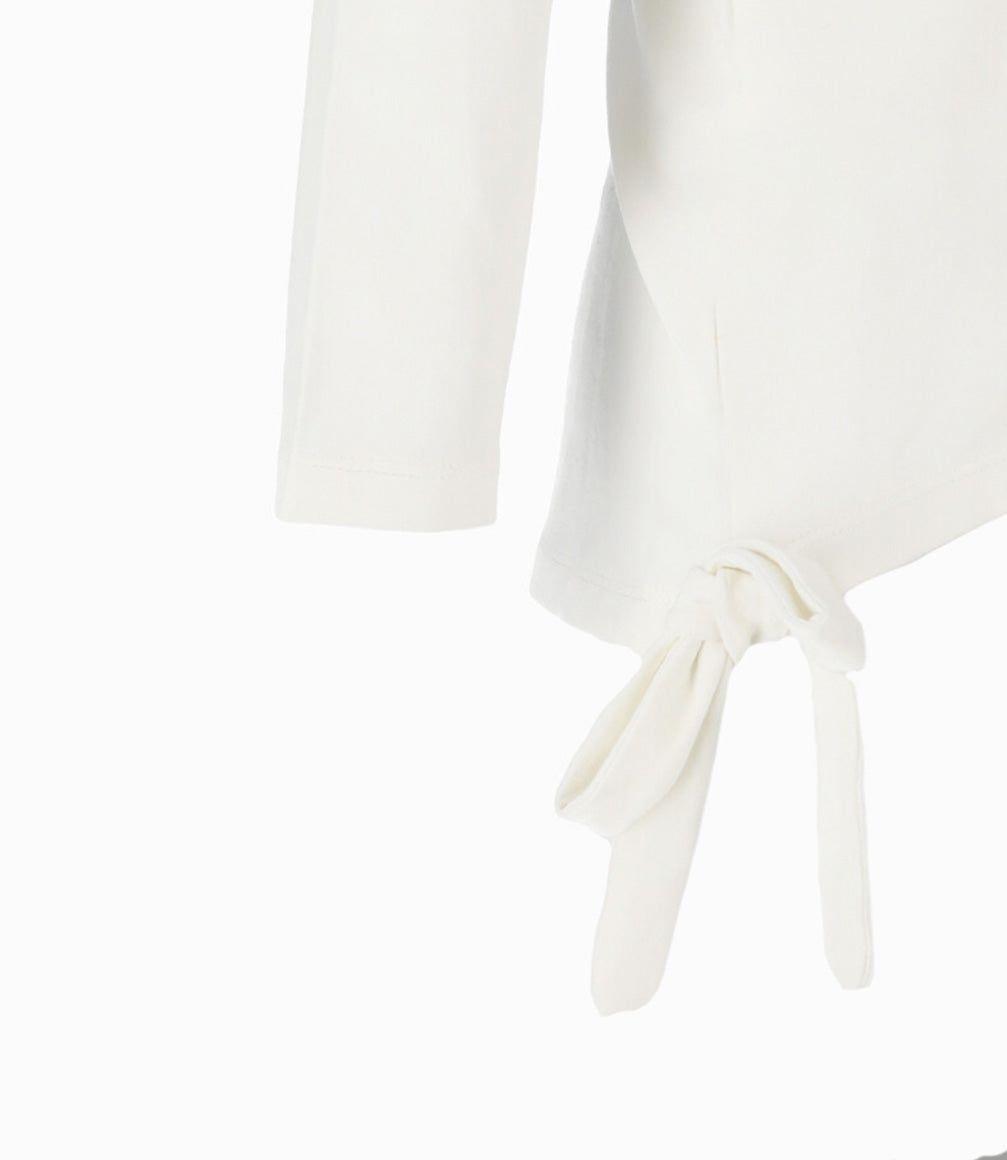 Polera niña con conejo y lazos blanco Limonada-2