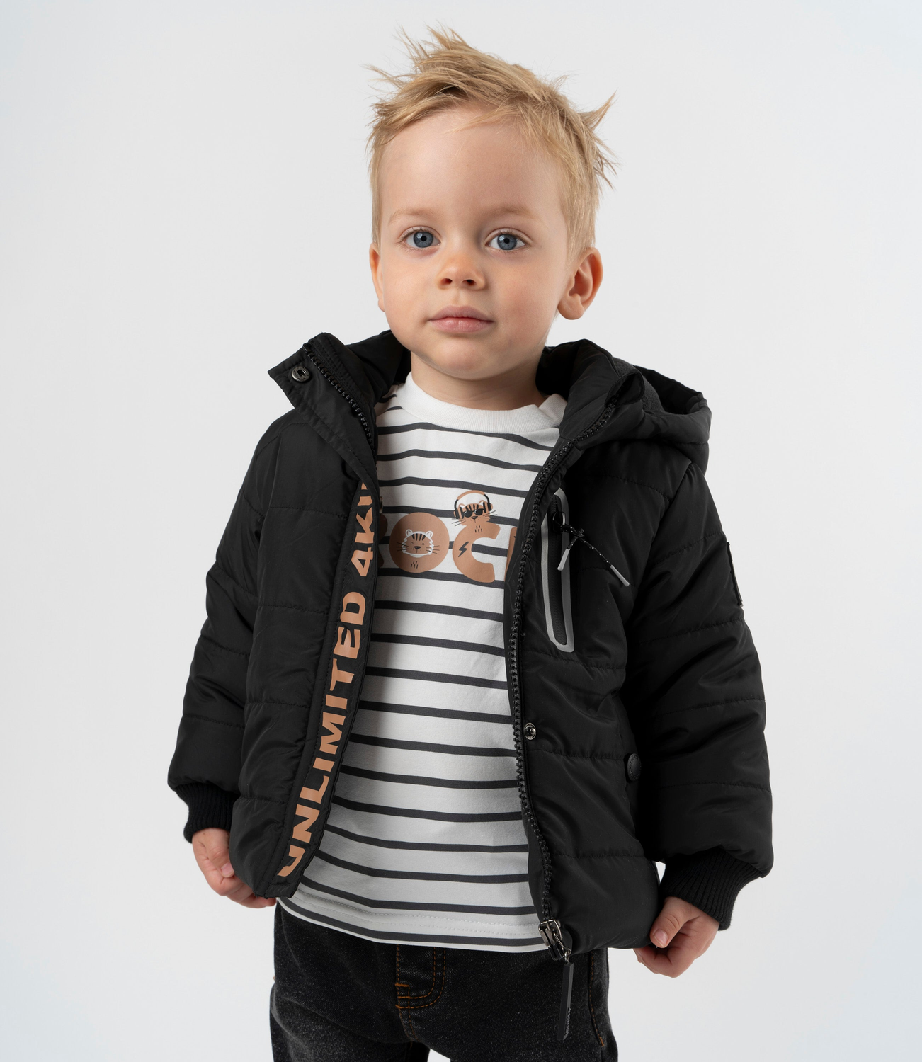 Parka bebé repelente al agua negro 4 Kids-0