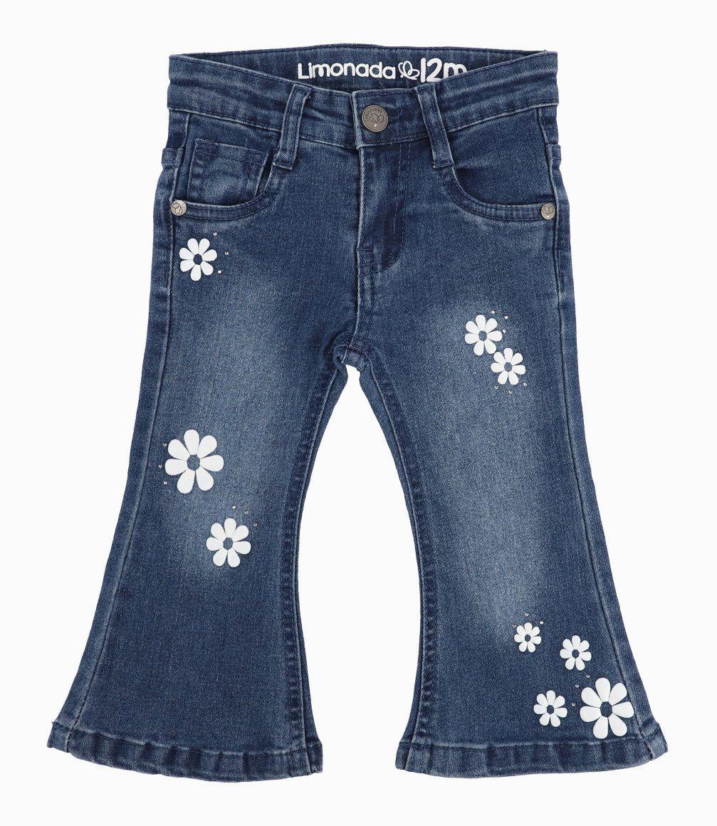 Jeans Bebé Acampanados Con Flores-3
