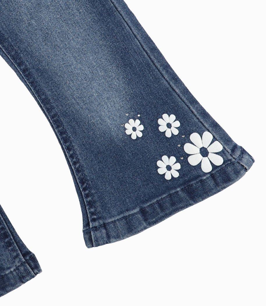 Jeans Bebé Acampanados Con Flores-7