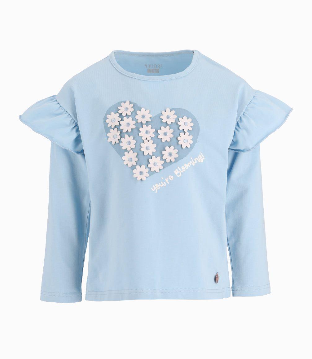 Polera Niña Con Estampado Celeste 4 Kids-5