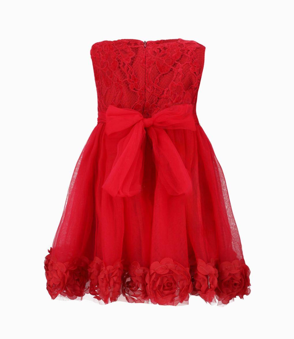 Vestido niña con flores rojo Limonada-2