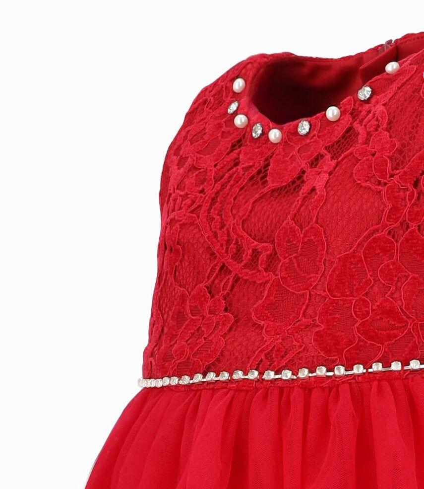 Vestido niña con flores rojo Limonada-3
