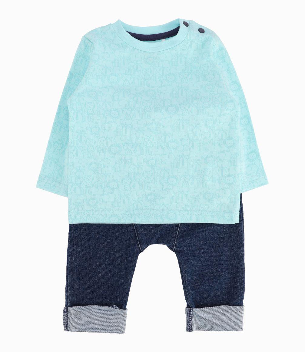 Conjunto Recién Nacido Con Animales Turquesa-0