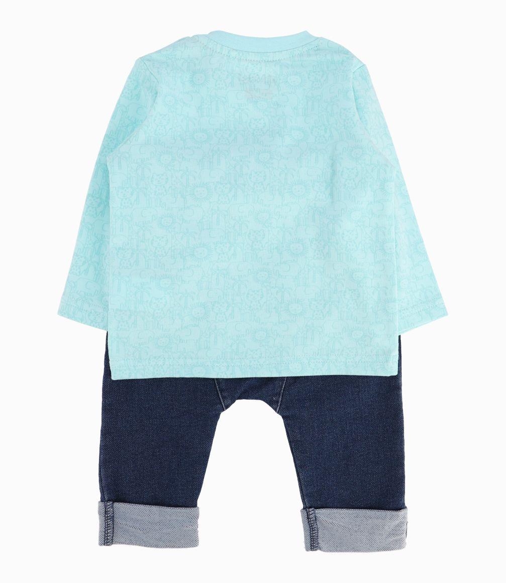 Conjunto Recién Nacido Con Animales Turquesa-1