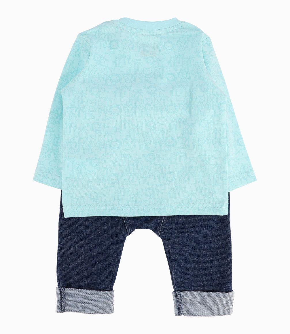 Conjunto Recién Nacido Con Animales Turquesa-7