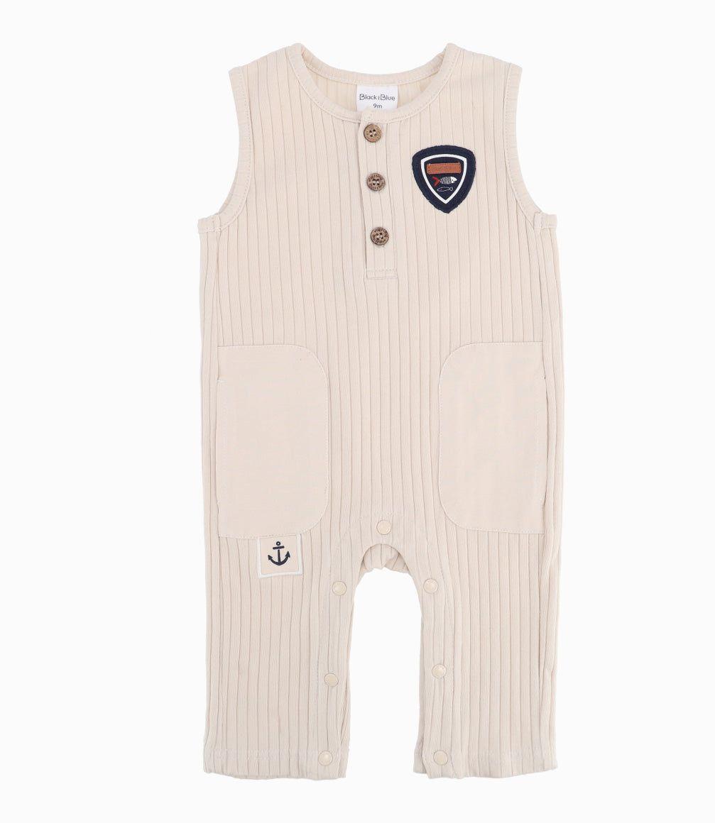 Jardinera Recién Nacido Básica Beige-0