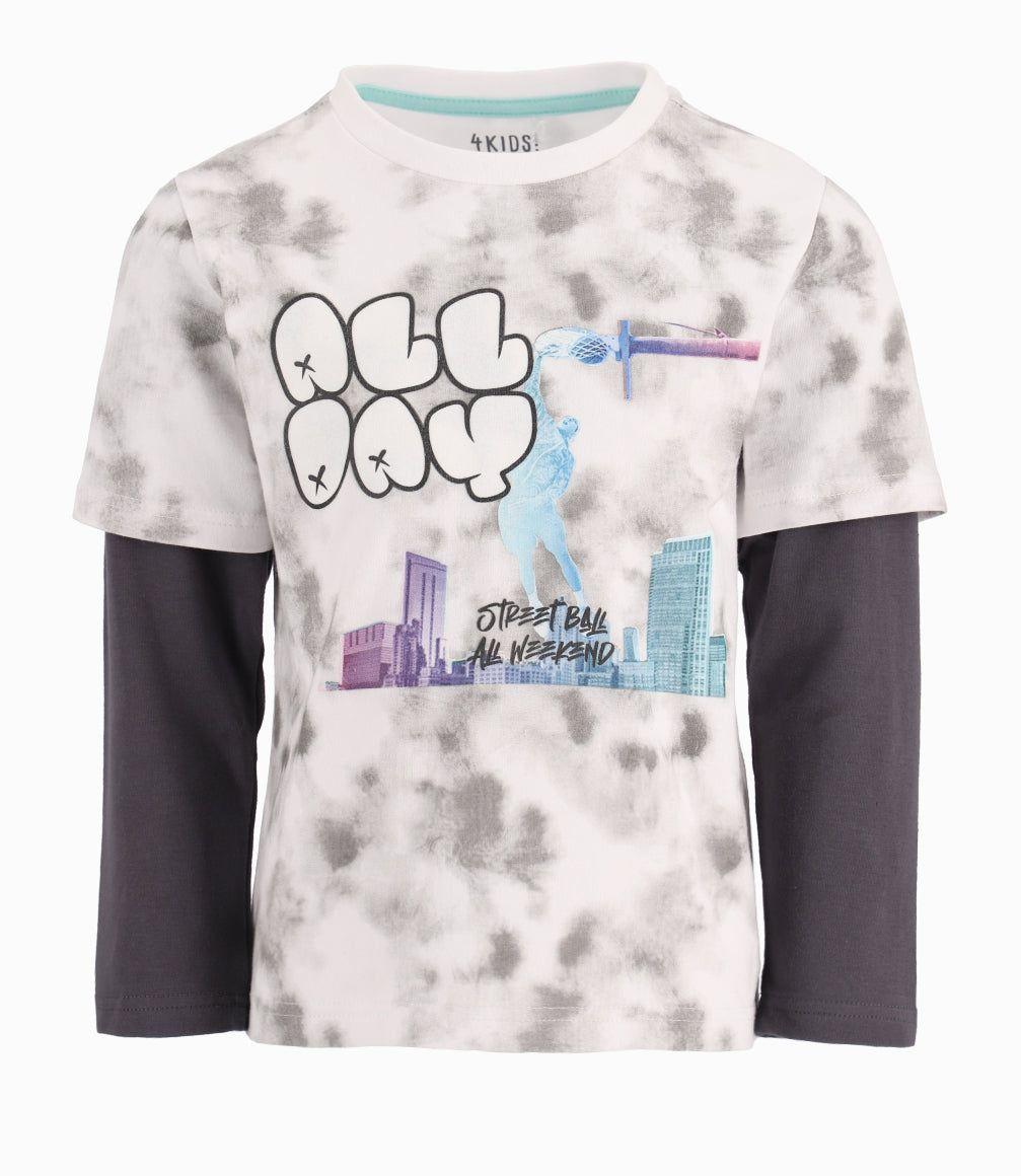 Polera Niño Con Estampado Gris 4 Kids-10