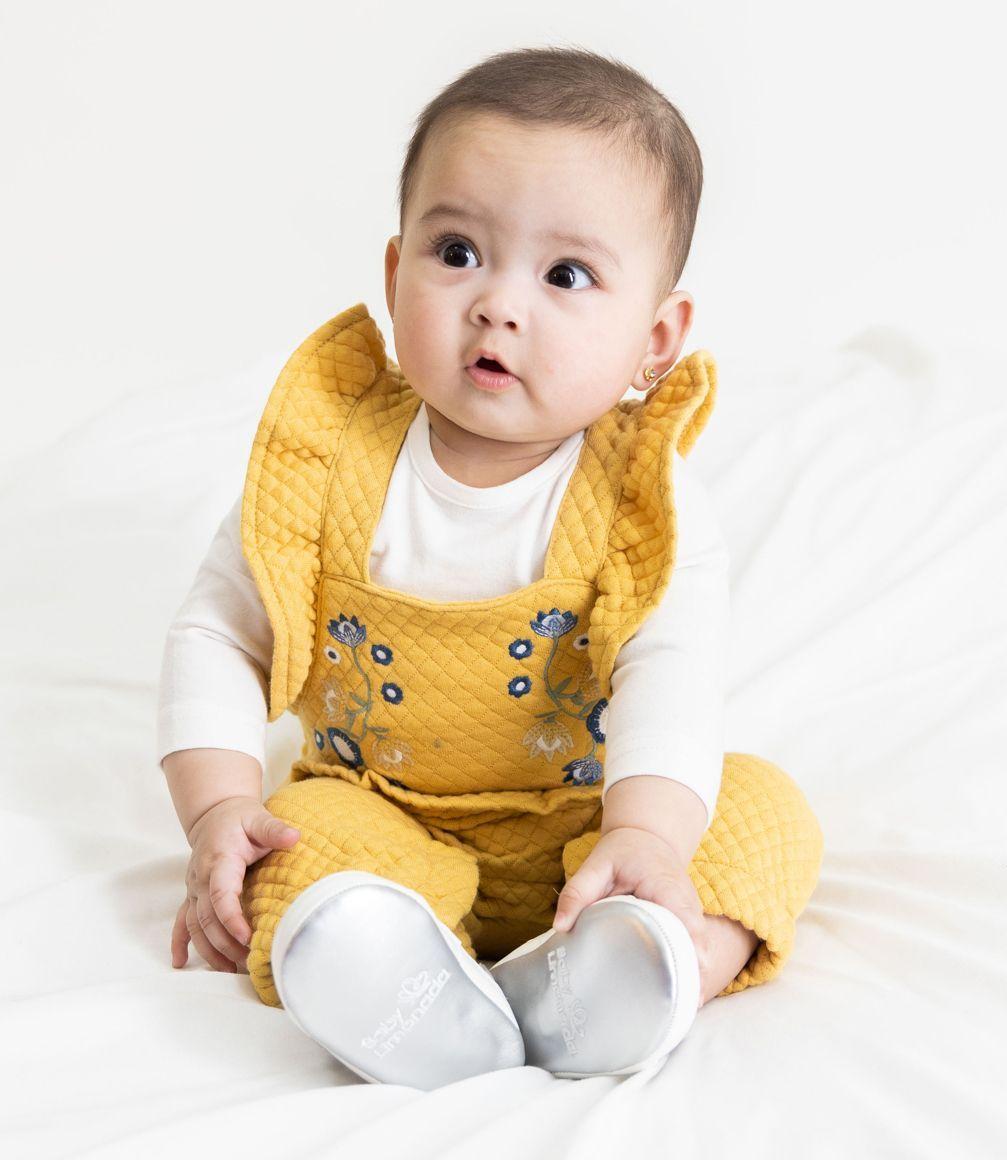 Jardinera Con Polera Básica Recién Nacida Mostaza Limonada-3