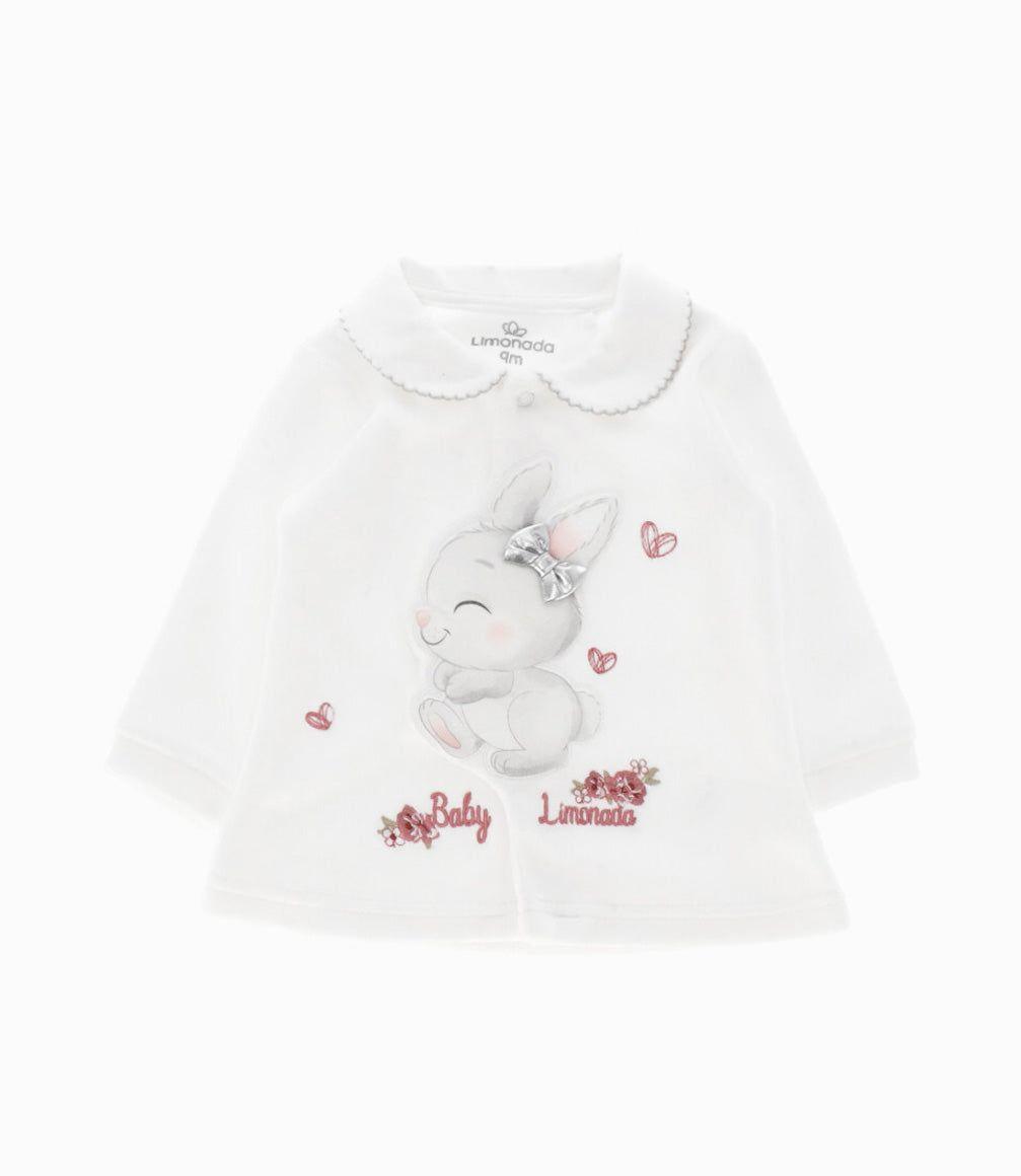 Conjunto recién nacida de polera y calzas crudo Limonada-1