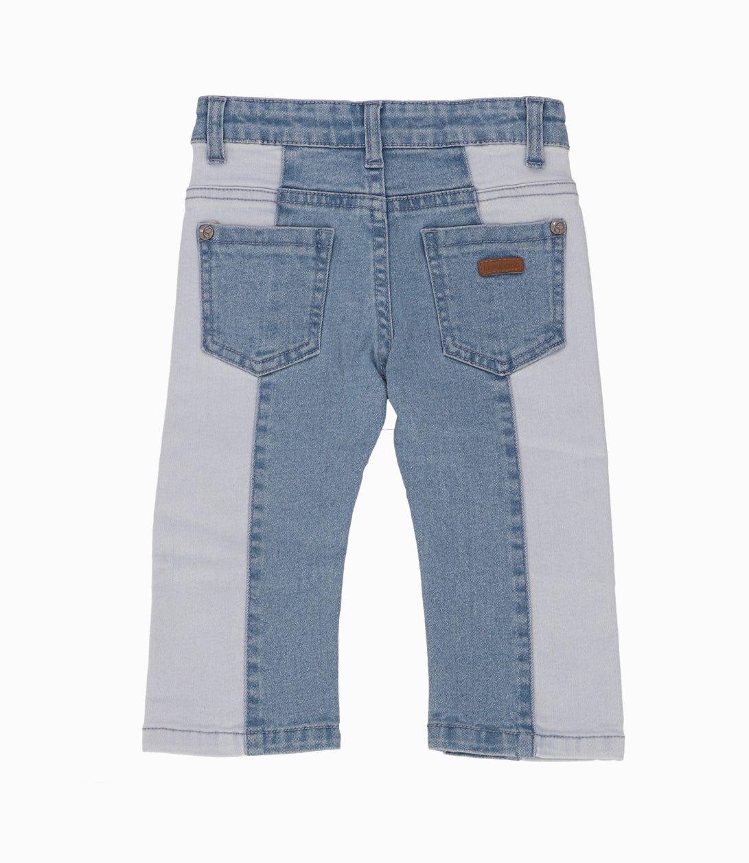 Jeans Bebé Con Flores Bordadas Denim Celeste-5