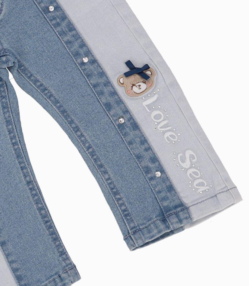 Jeans Bebé Con Flores Bordadas Denim Celeste-7
