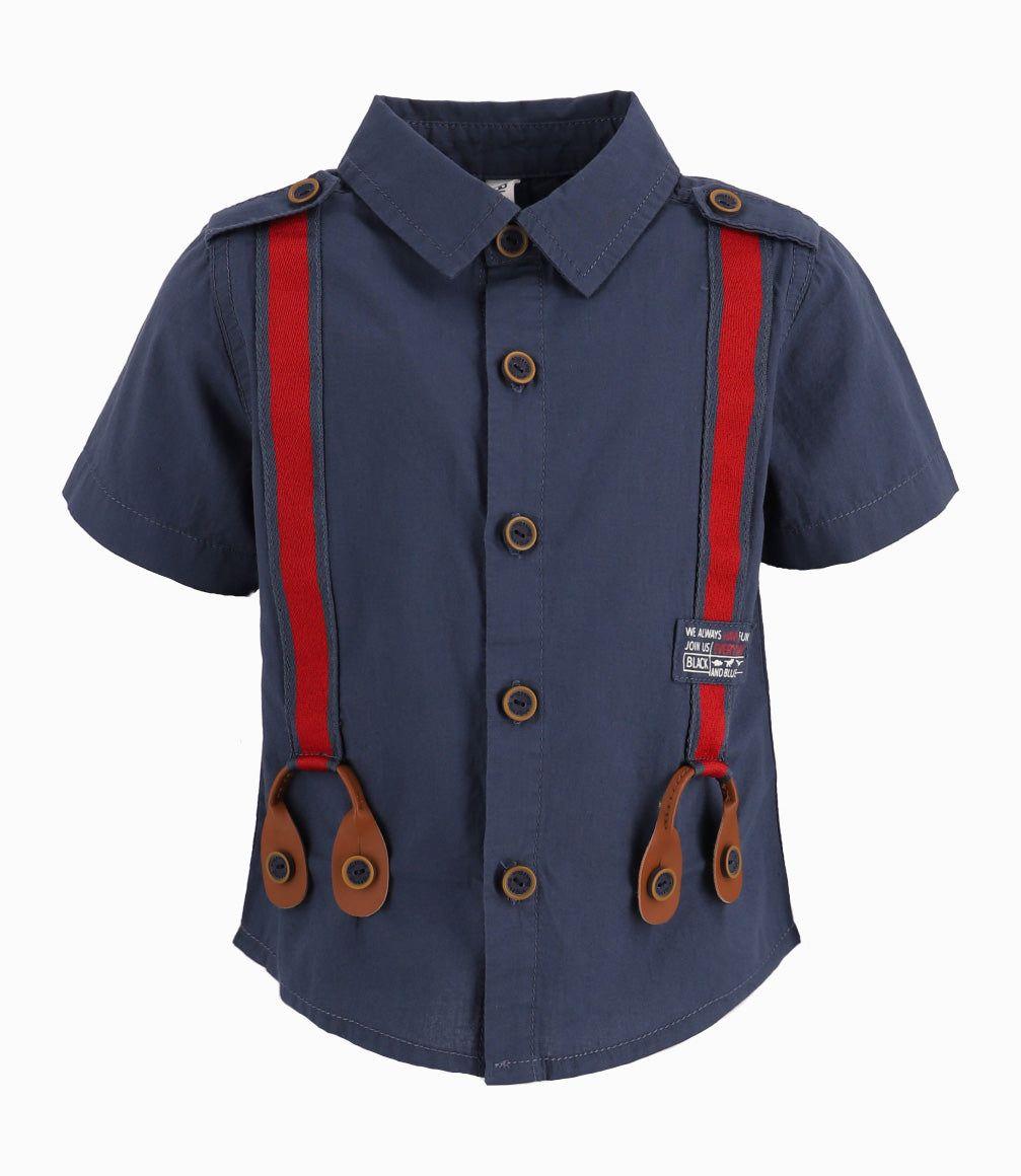 Camisa Bebé Con Suspensores Azul Marino-0