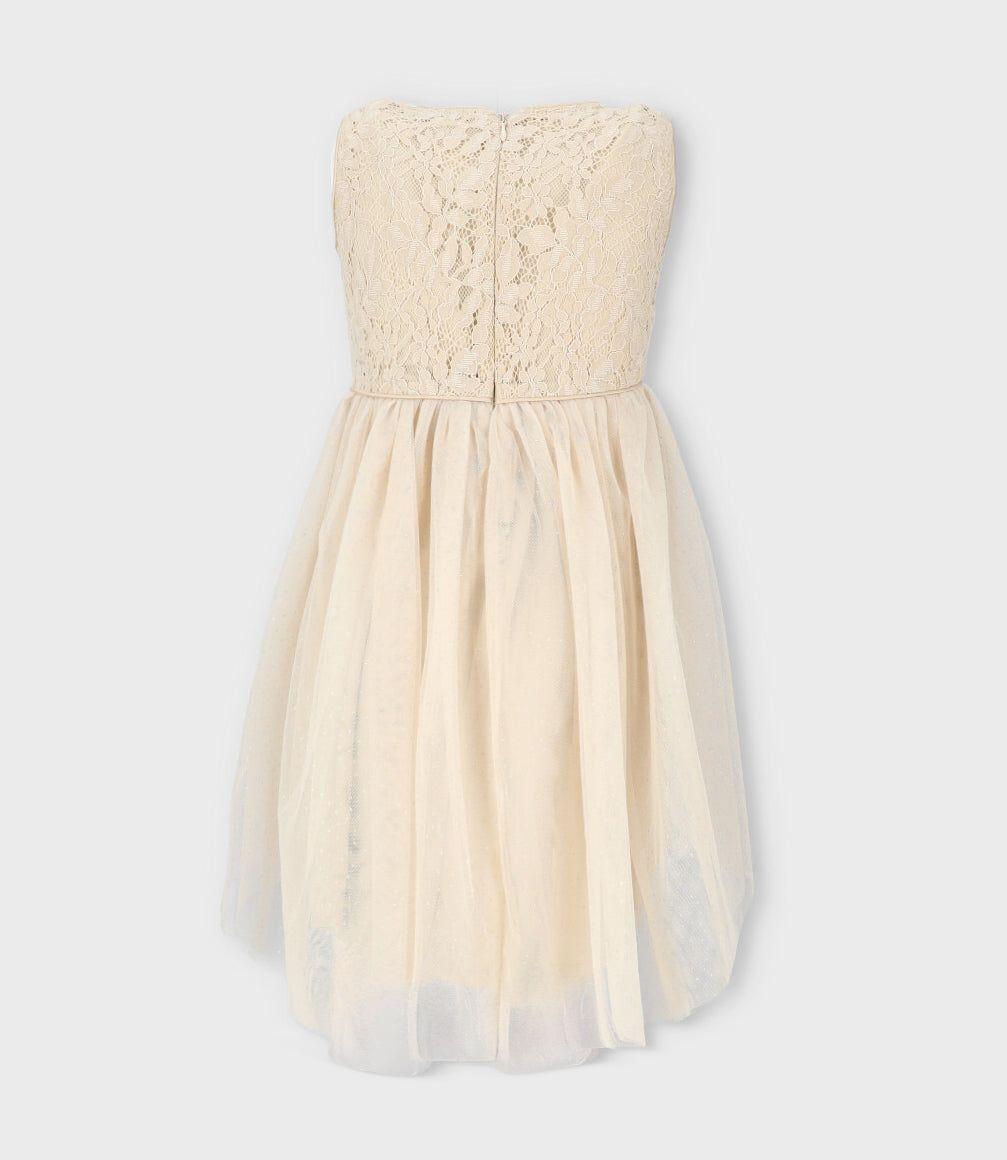 Vestido niña con tul dorado Limonada-2