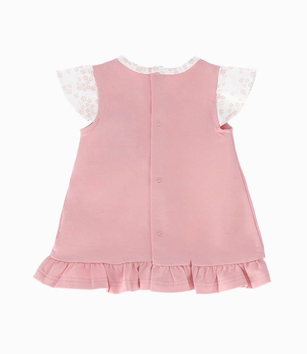 Conjunto recién nacida de polera y calzas rosado Limonada-2