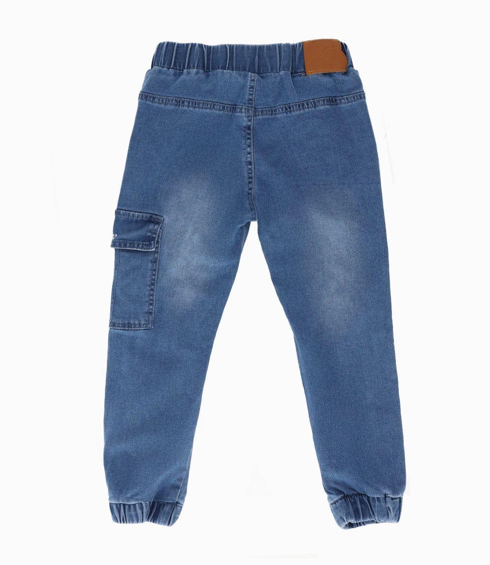 Jeans niño cargo denim celeste Black and Blue-1