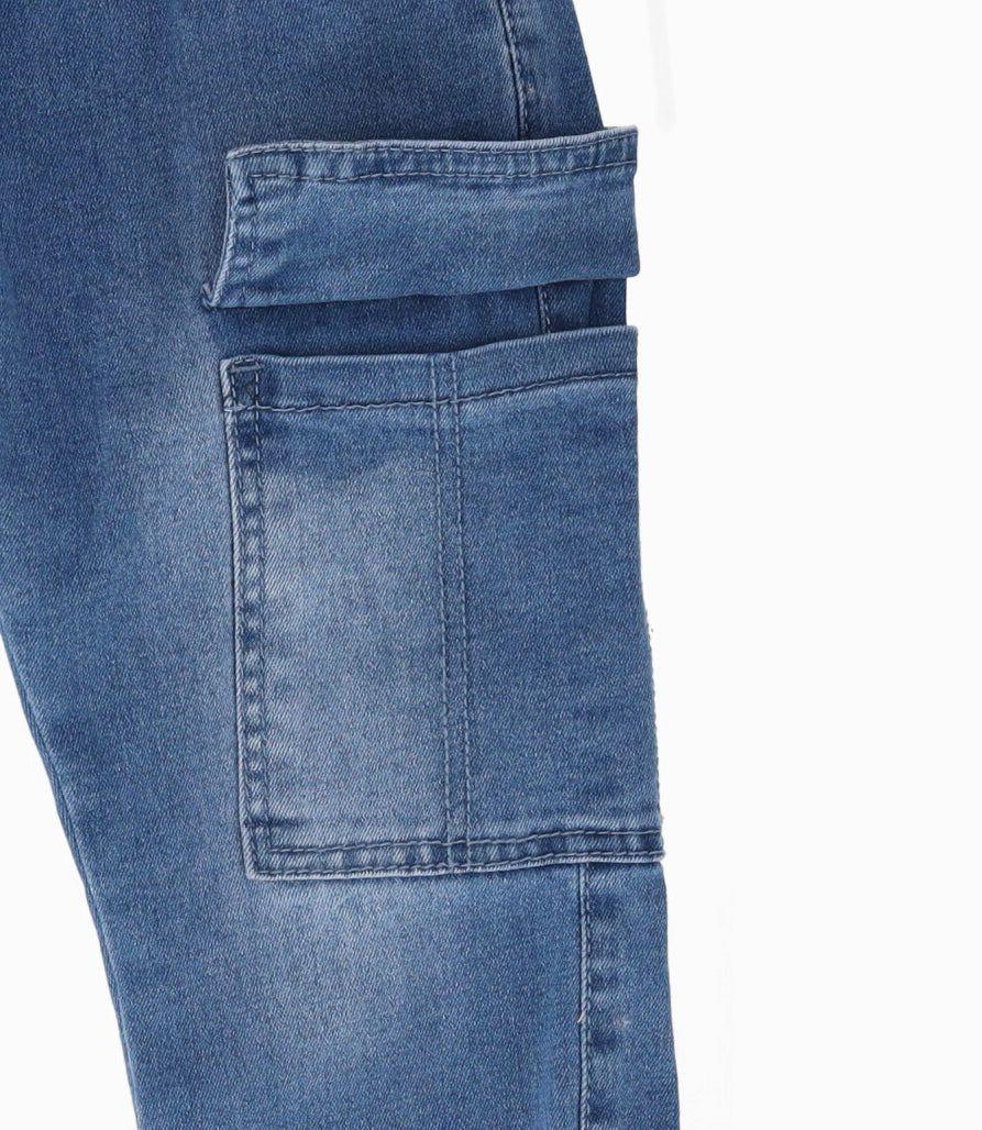 Jeans niño cargo denim celeste Black and Blue-2