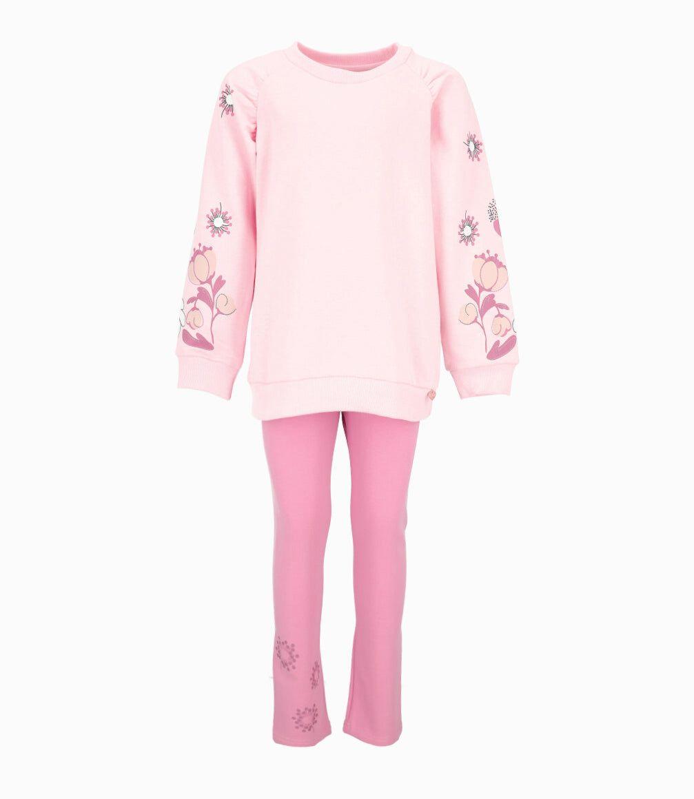 Conjunto niña con flores rosado 4 Kids-0