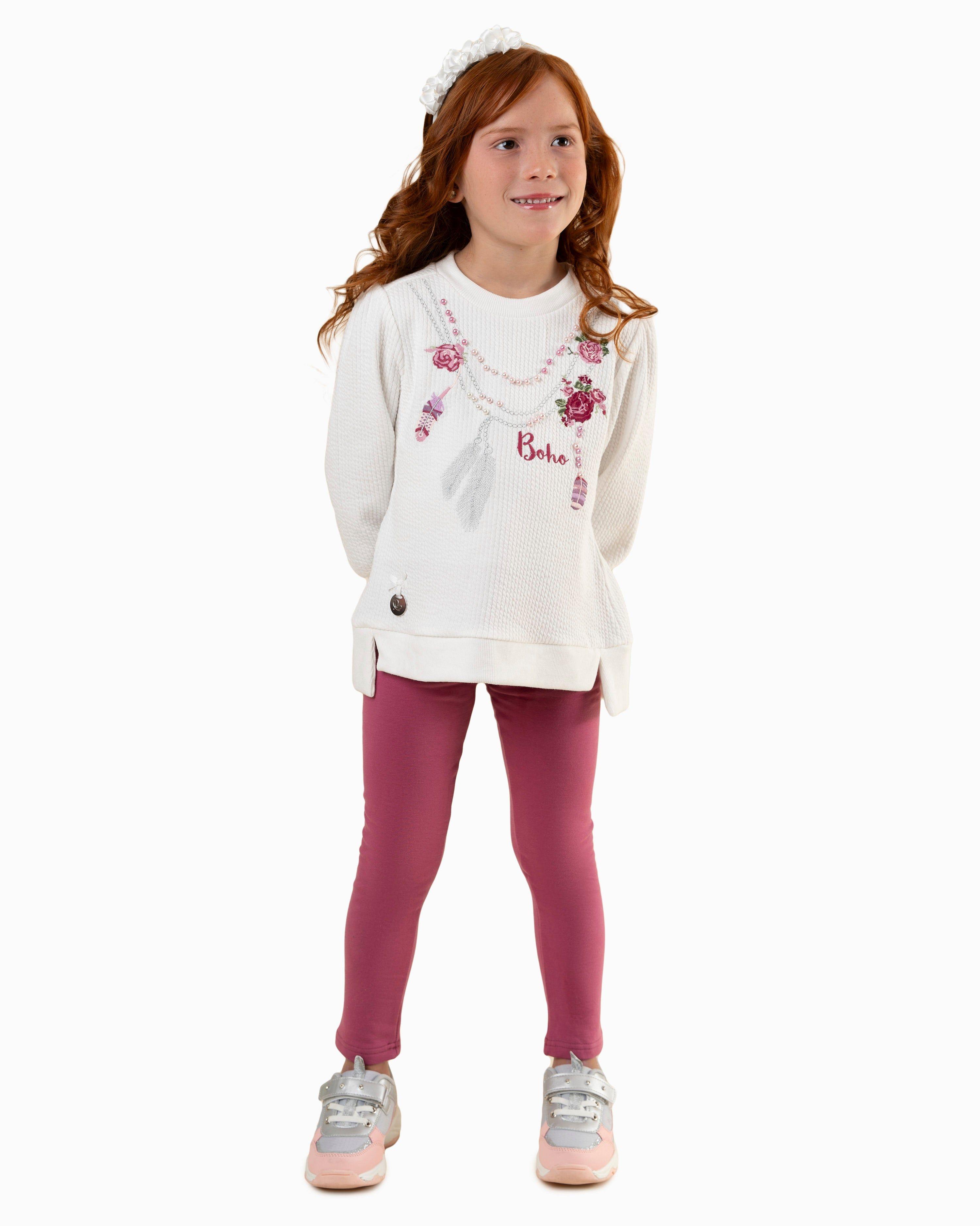 Conjunto niña de chaleco y calzas burdeo Limonada-0