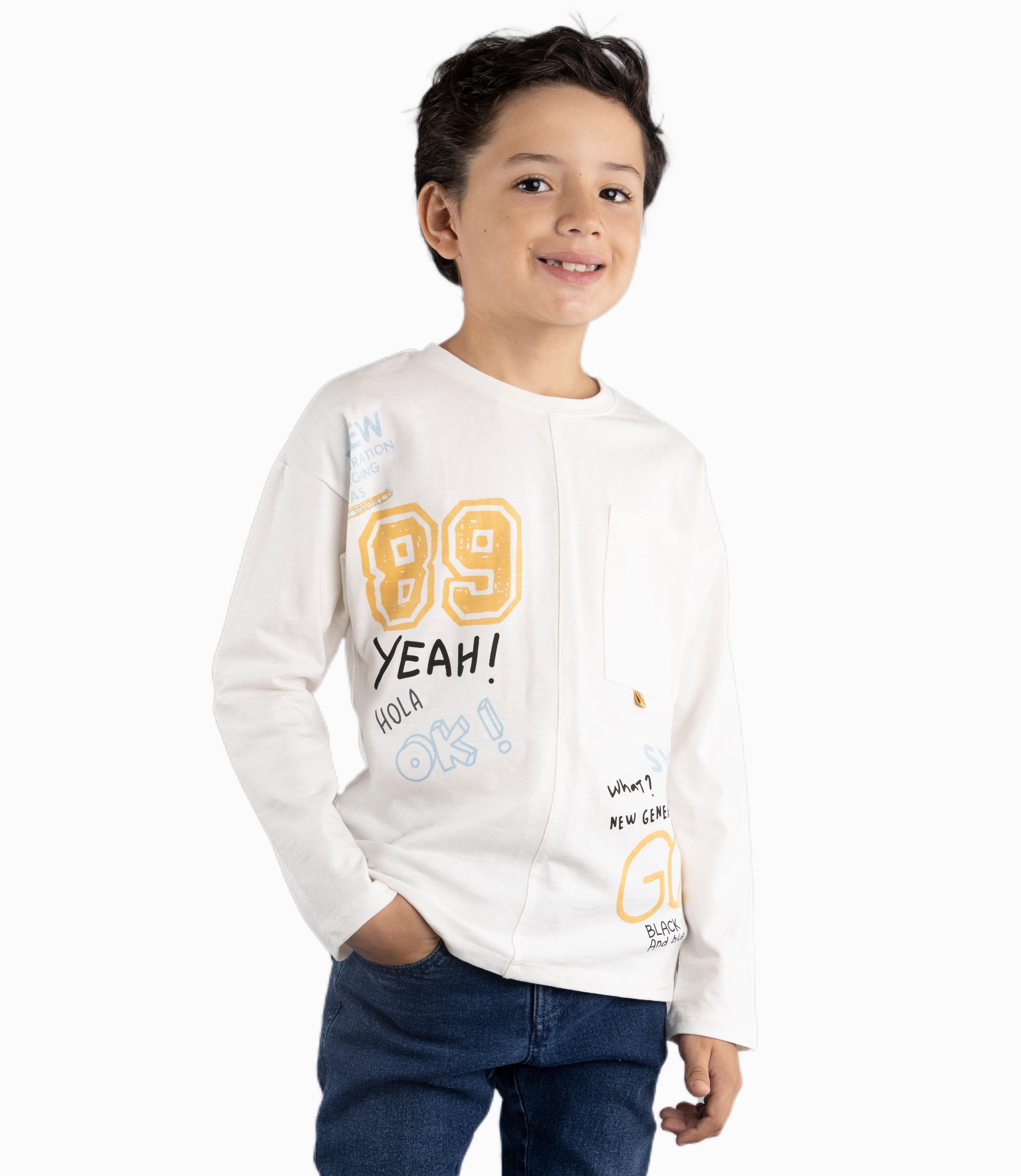 Polera Niño Con Corte Central Black And Blue Crudo-0