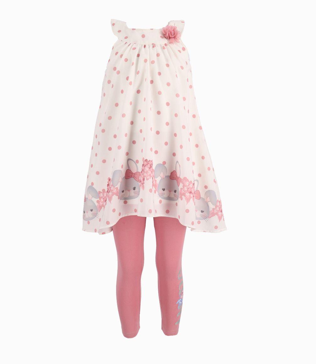 Conjunto Bebé De Vestido Y Calzas-0