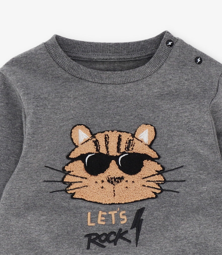 Polerón bebé lets rock gris 4 Kids-2