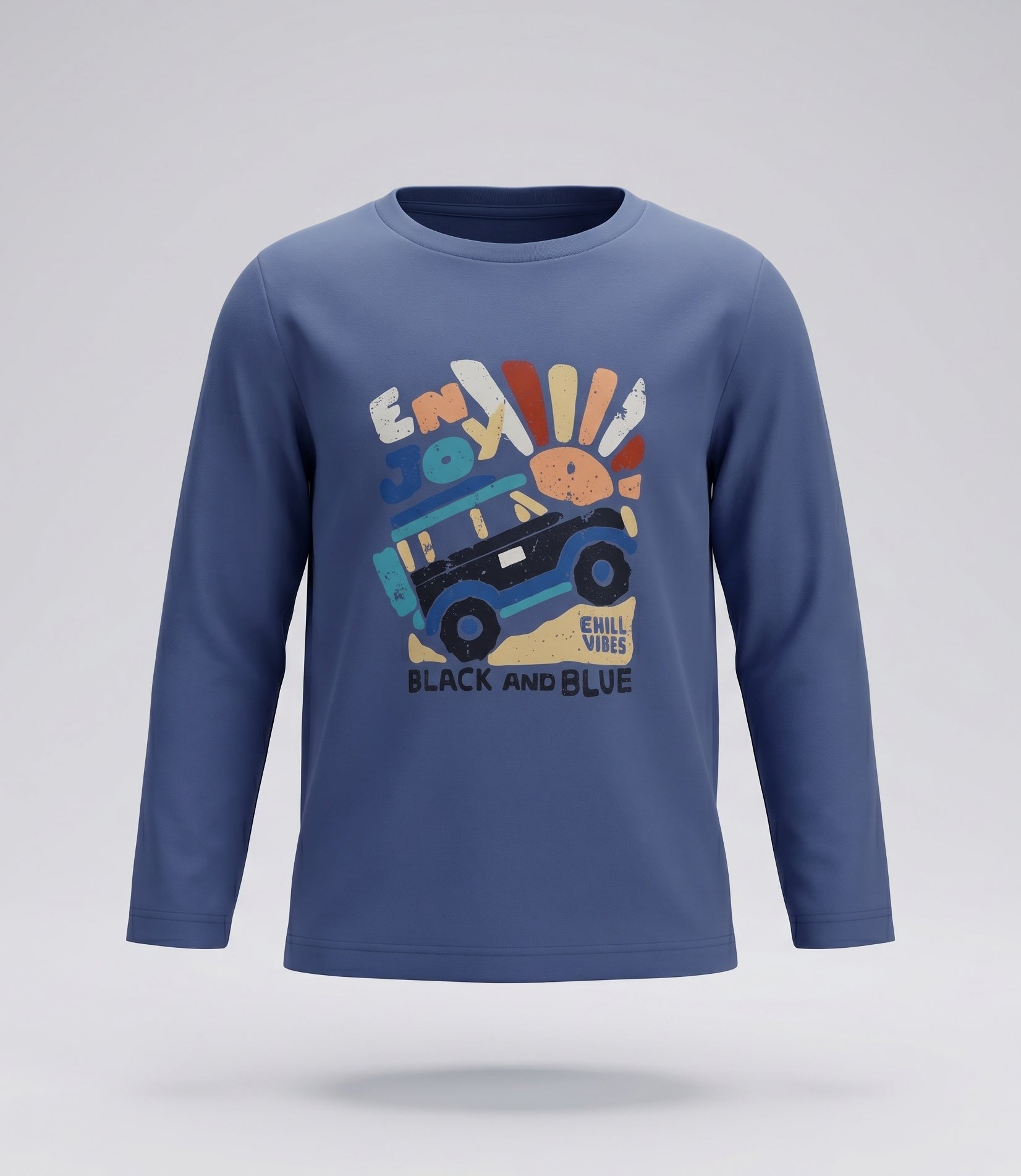 Polera manga larga bebé  B12011270560 azul  Black and blue-1