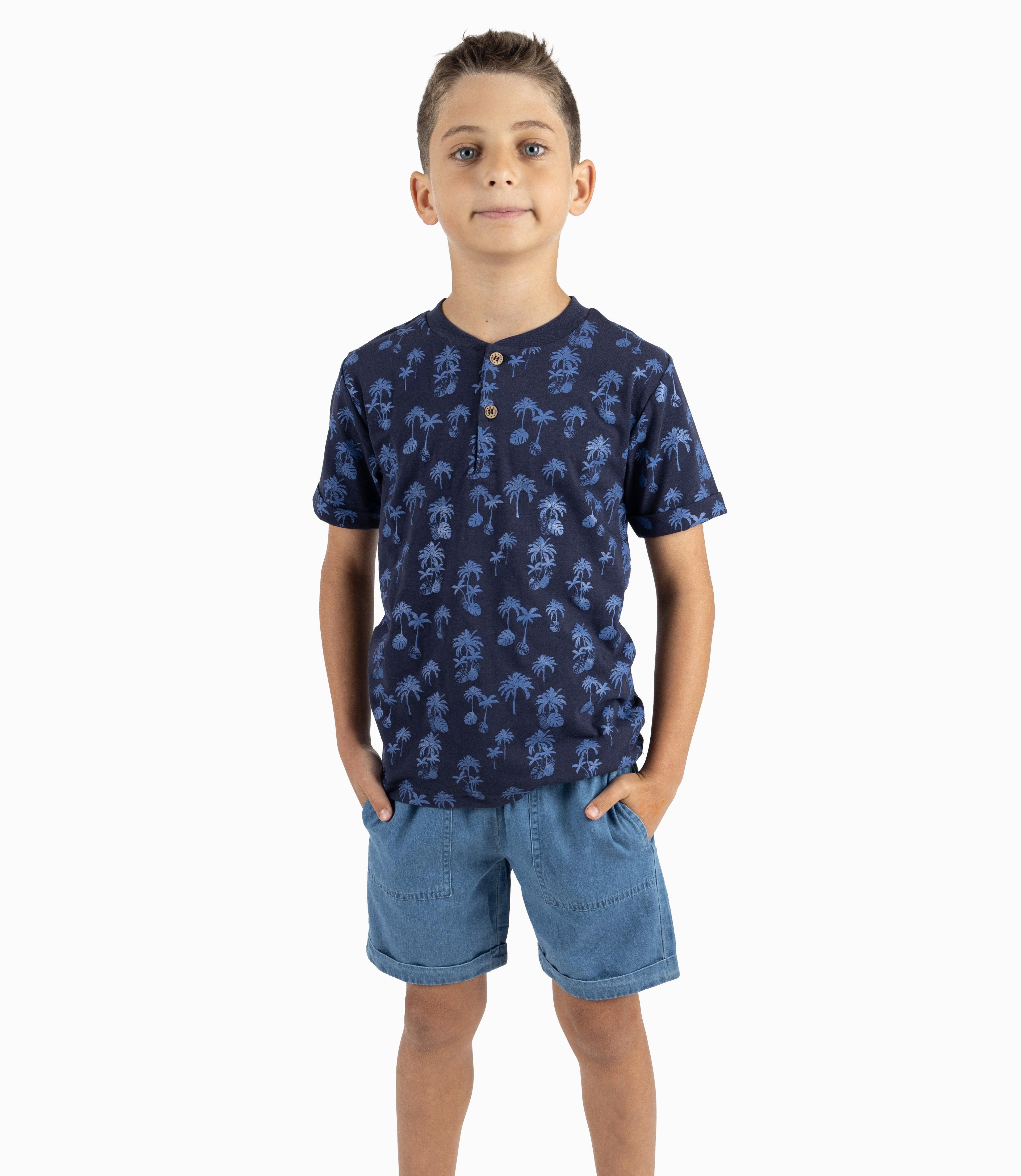 Conjunto Niño Palmeras Azul Marino-0