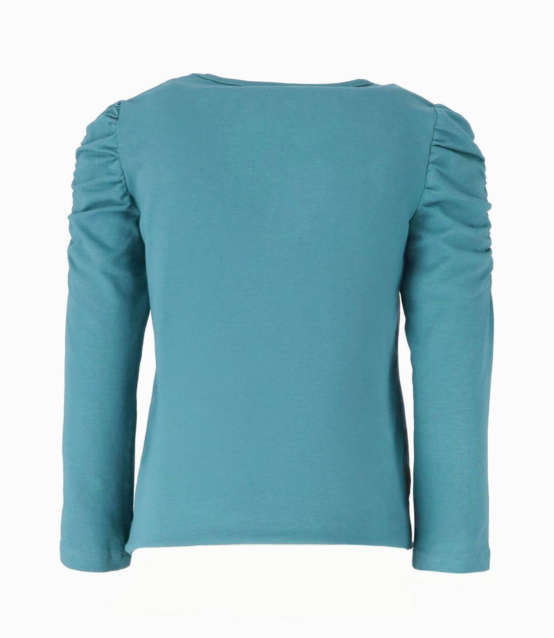 Polera niña con oveja petróleo Limonada-1