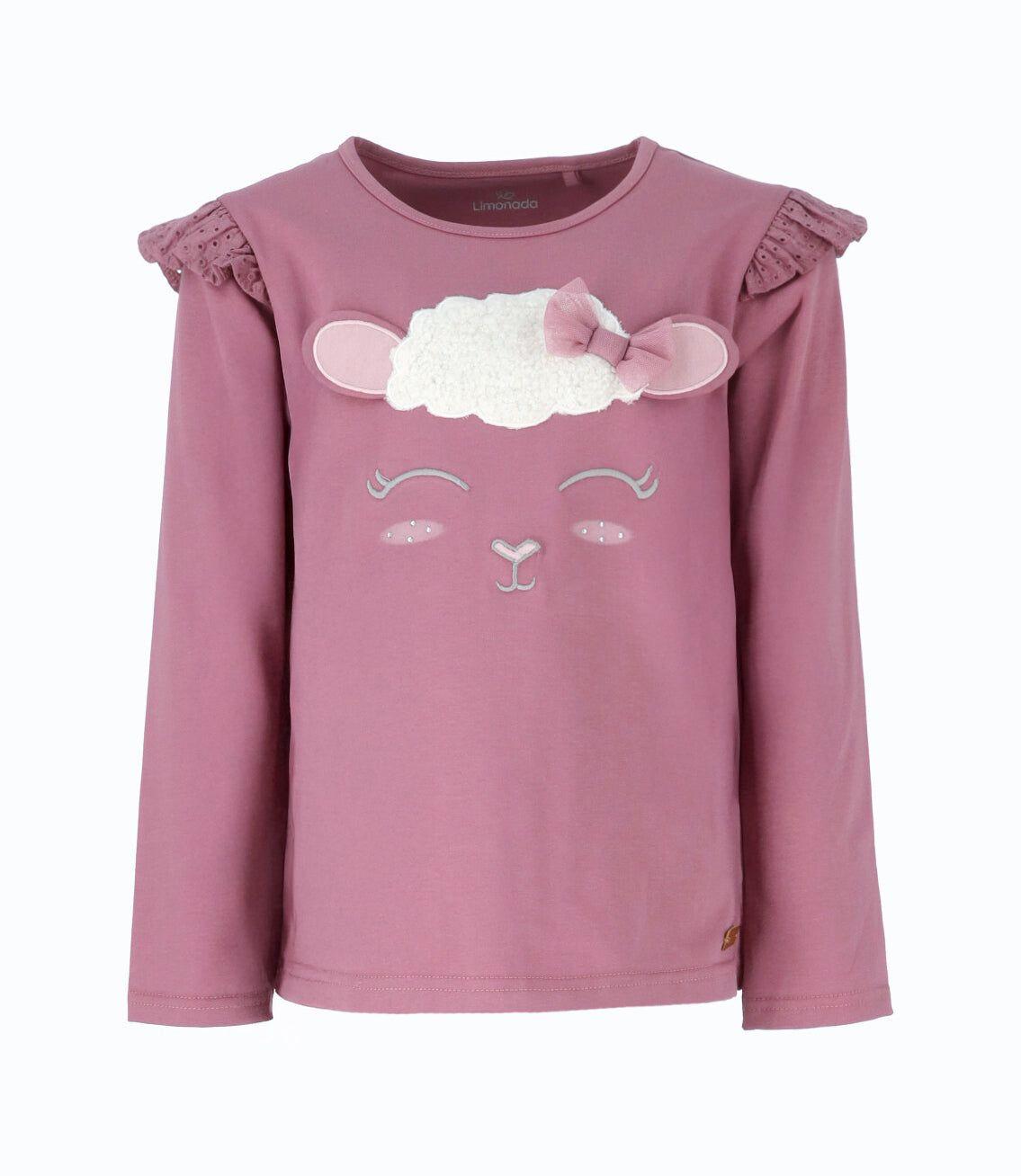 Polera niña con vuelos burdeo Limonada-1