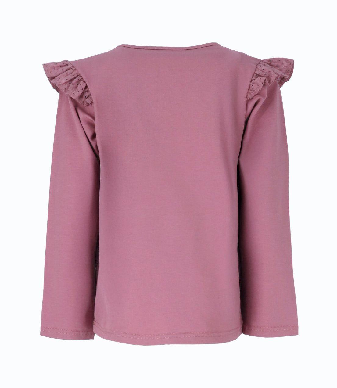 Polera niña con vuelos burdeo Limonada-2