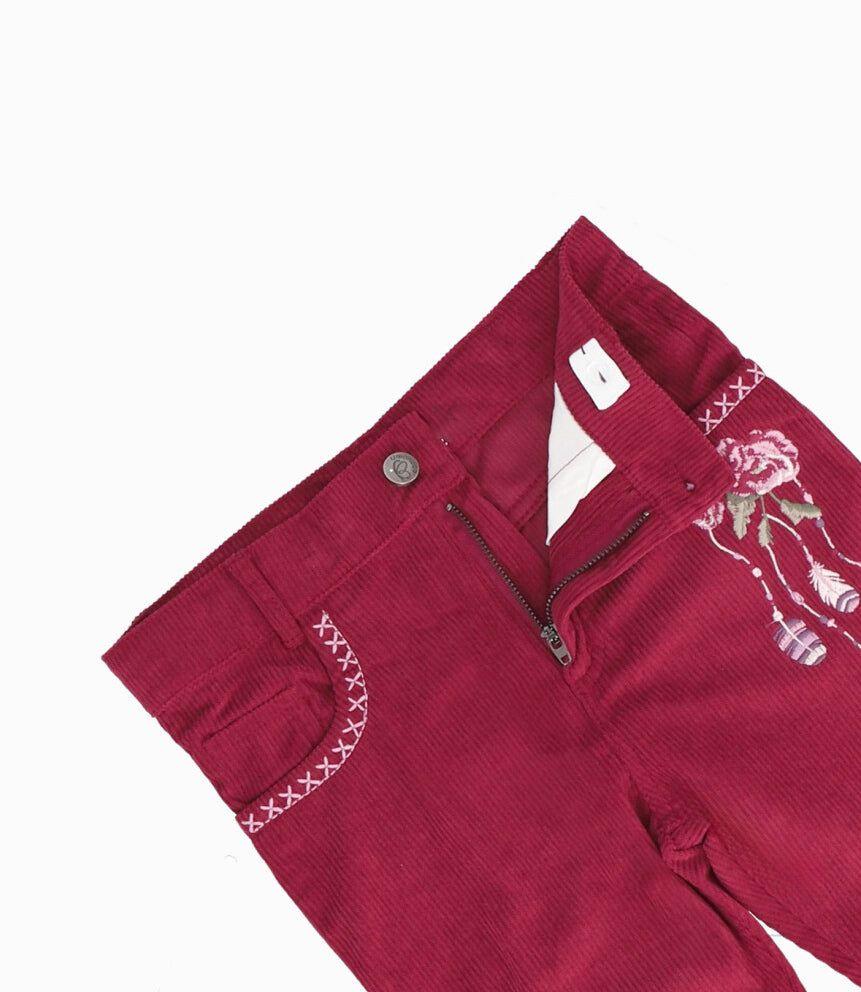 Pantalón niña de cotelé burdeo Limonada-2