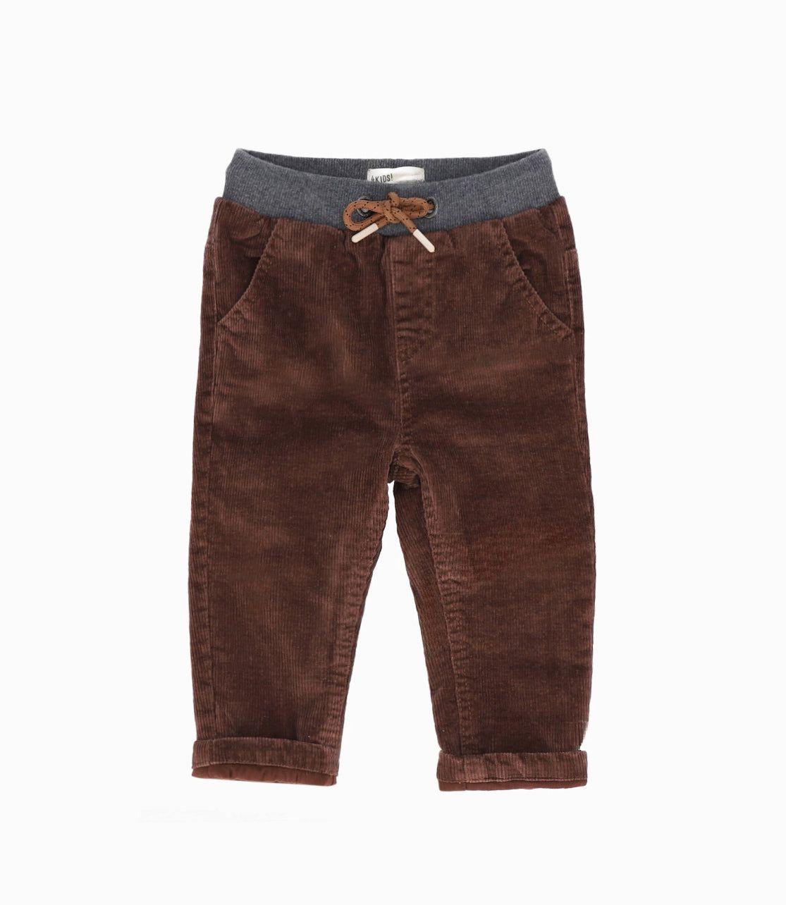 Pantalón bebés cotelé café 4 Kids-0