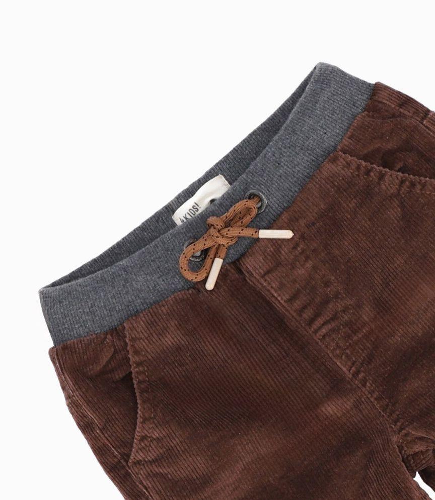 Pantalón bebés cotelé café 4 Kids-2