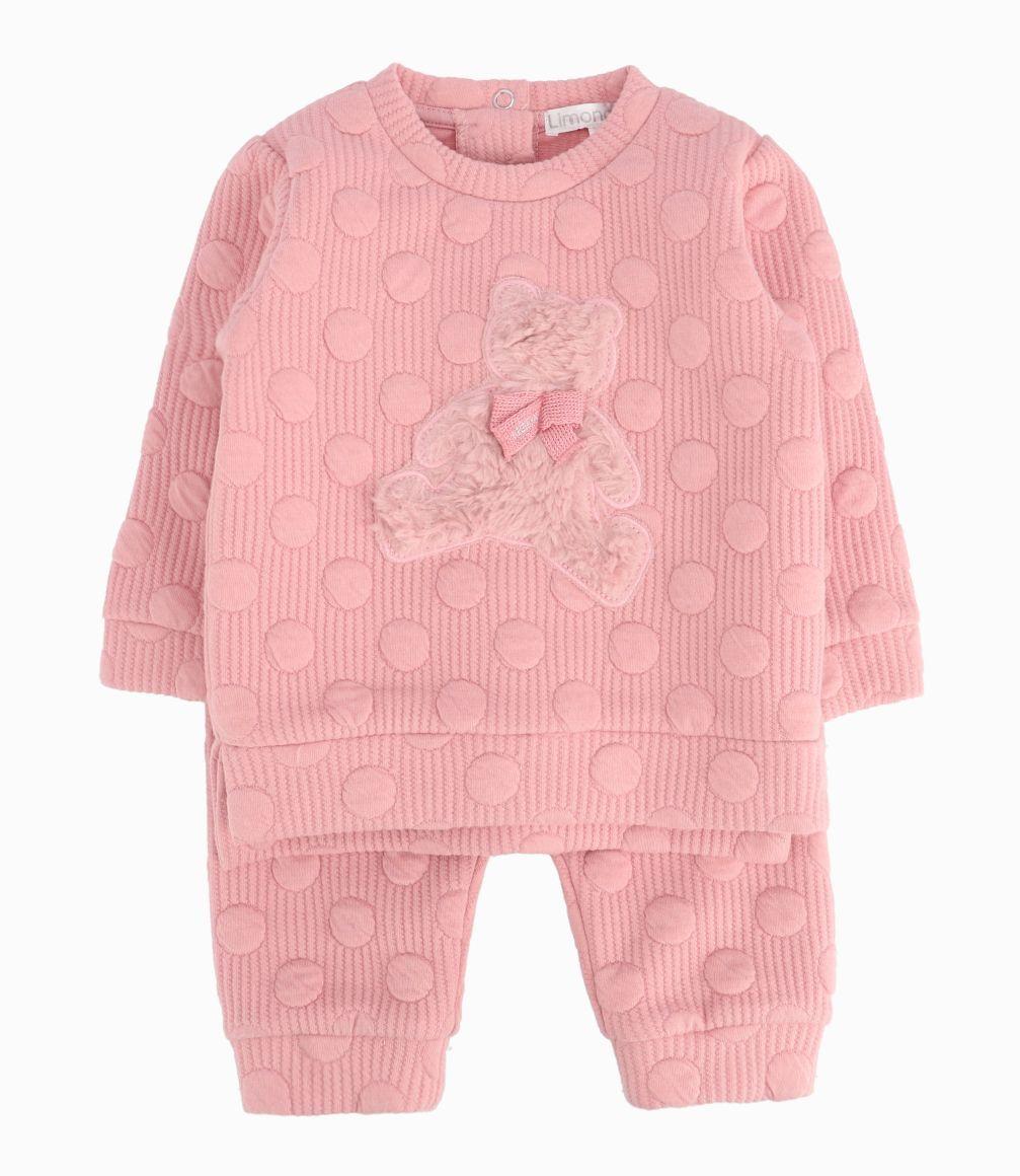 Conjunto Buzo Recién Nacida Con Osito Limonada Rosado-0